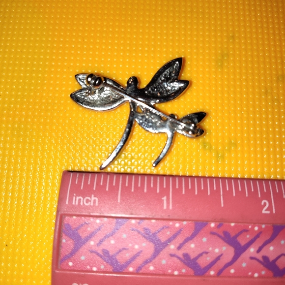 Pink and blue painted double dragonflies brooch - Picture 4 of 4